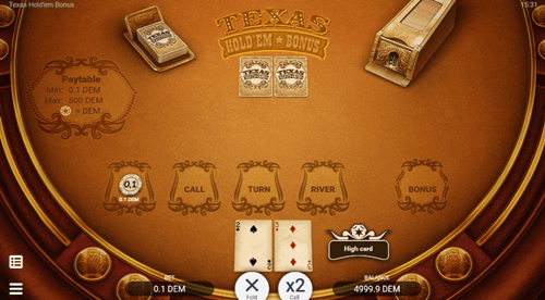 สัญลักษณ์ในเกม Texas Holdem Bonus