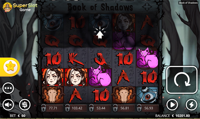 ลักษณะของเกมสล็อต Book of Shadows