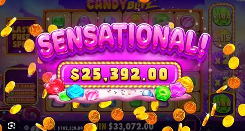 เงินรางวัลแจ็คพอตใน เกม Candy Blitz