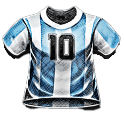 สัญลักษณ์ เสื้อหมายเลข 10 อาร์เจนตินา เกม D10S Maradona