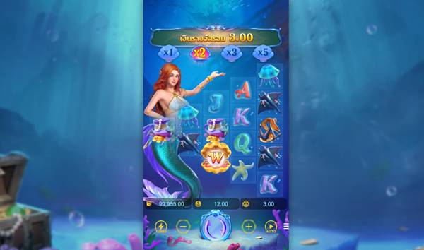 วิธีเล่นเกมและสัญลักษณ์ เกมสล็อต สมบัตินางเงือก Mermaid Riches